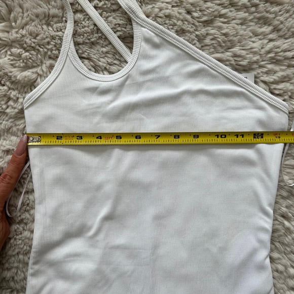 Abercrombie & Fitch One Shoulder Double Strap Thong Body Suit in White Sz Small - Picture 6 of 10